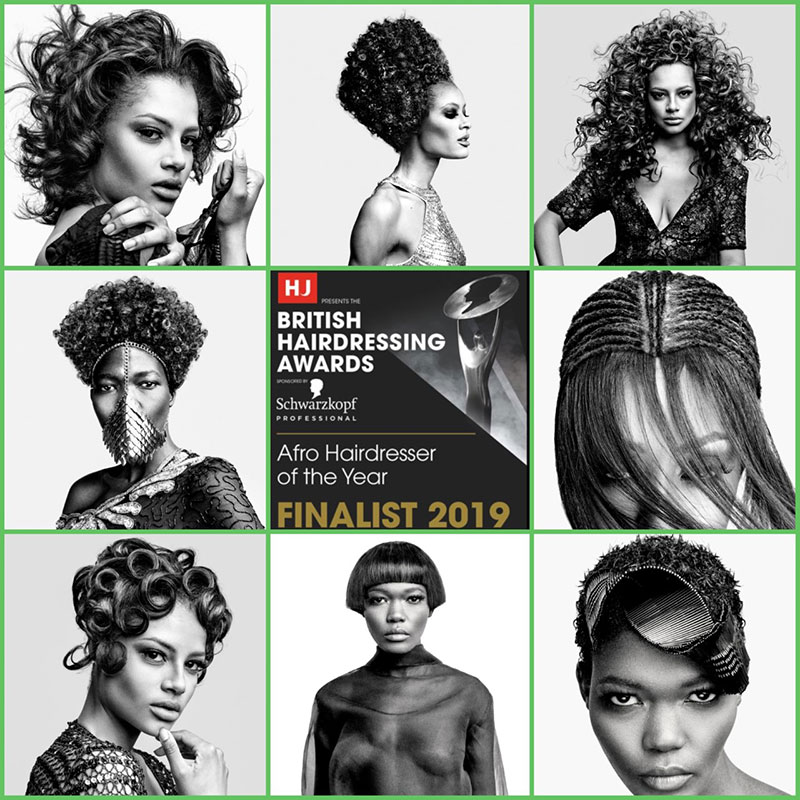 junior green afro hairdresser of the year finalist 2019